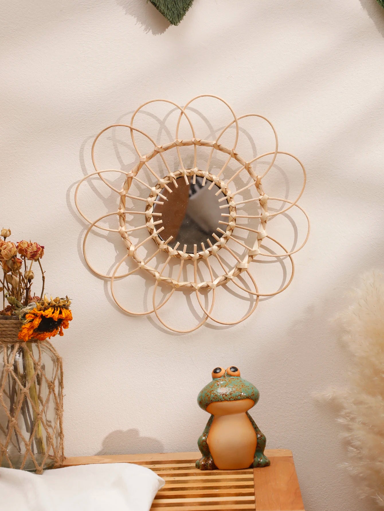 miroir décoratif tissé à la main pour une décoration murale esthétique - vue 2 sur 7