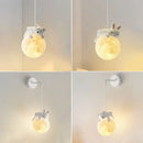 Suspension ours chevet enfant 3d lune lapin blanc veilleuse