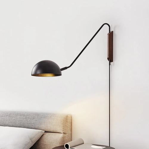 Applique murale design minimaliste moderne salon chambre bras rotatif lampe de chevet créative lumière LED lampes de lecture d'étude réglables - vue 2 sur 10