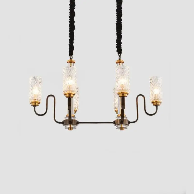 lustre rétro industriel en fer et verre suspendu à led - vue 4 sur 9