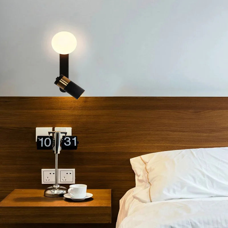 Modern minimalist nordic style rotating LED wall light - vue 5 sur 7