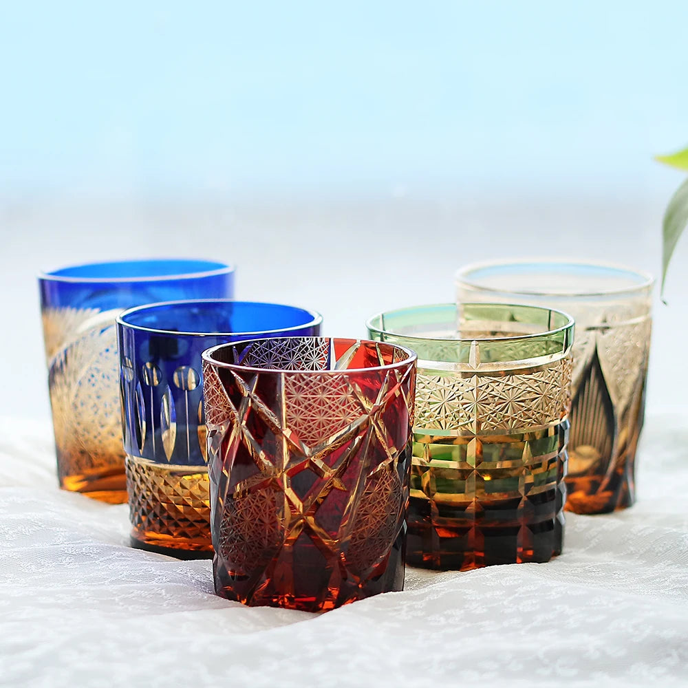 Verre whisky edo kiriko gravé main style japonais - vue 2 sur 7