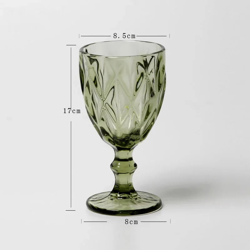 Verres vin cristal sculpté style vintage champagne jus