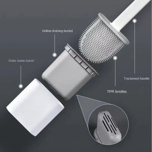 brosse de toilette murale sans perforation avec base drainable - vue 4 sur 9