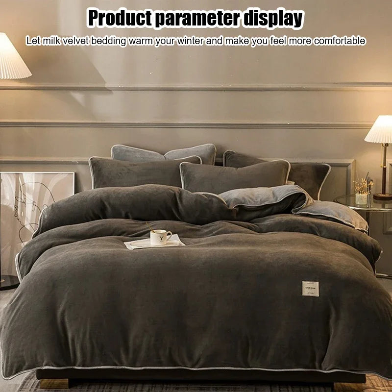 housse de couette en velours corail douce et moelleuse