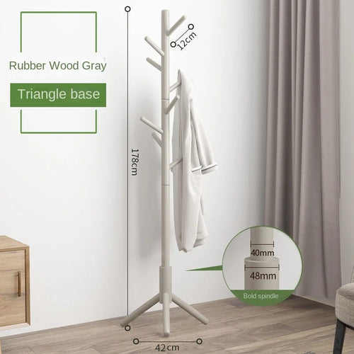 porte-manteau vertical en bois massif pour vêtements et accessoires - vue 10 sur 14