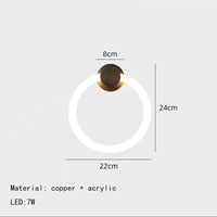 lustre led minimaliste en acrylique et cuivre gradation 3 températures