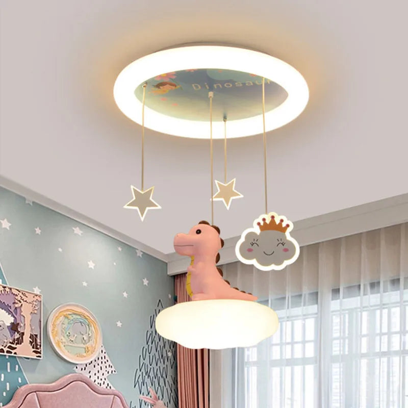 lustre créatif dinosaure led pour enfants soin des yeux - vue 5 sur 9