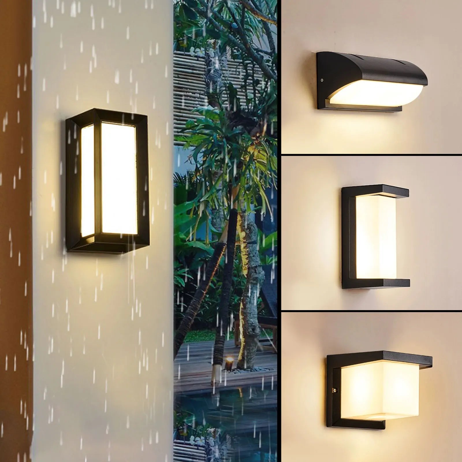 applique murale led extérieure avec détecteur de mouvement automatique - vue 1 sur 20
