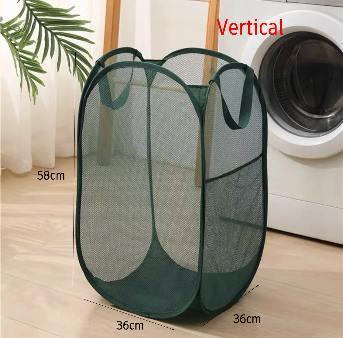 Foldable Mesh Storage Basket for Home and Bathroom,Shower Laundry Bag,Dirty Clothes Bag,Portable Business Travel,No Partition - vue 14 sur 14