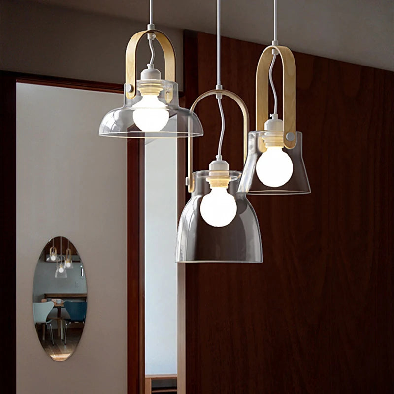 suspension moderne en verre avec fil réglable pour décoration intérieure - vue 2 sur 9