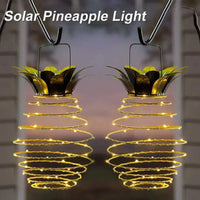 lampe solaire portable ananas 24 led décoration extérieure étanche