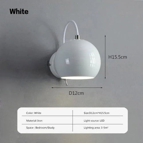 Minimalist nordic rotatable iron LED wall light - vue 9 sur 9