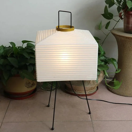 lampes de table en papier de riz japonais style wabi-sabi