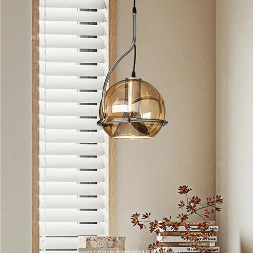 suspension en verre ambré style nordique moderne luminaire décoratif