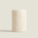Natural Beige Travertine Marble Stone Toothbrush Washing Storage Cup, Small Vase, Ornaments, Yellow, Tray, D7.5 X H12 cm
