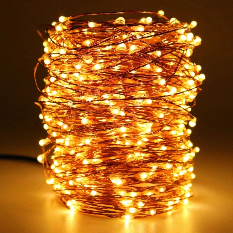 guirlande lumineuse led cuivre étanche pour fêtes et décorations - vue 7 sur 10