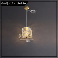 Lustre Led suspendu en cristal K9 de luxe