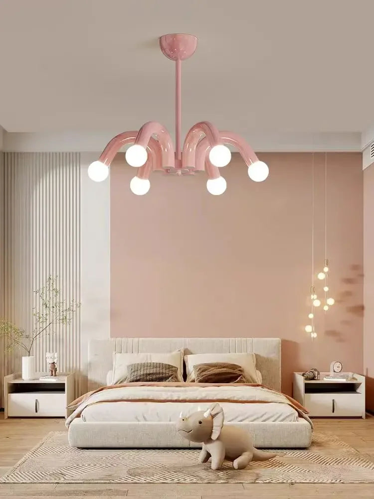 Modern milky white LED pendant light, living room, bedroom, children's room, creative decoration pendant light - vue 5 sur 11