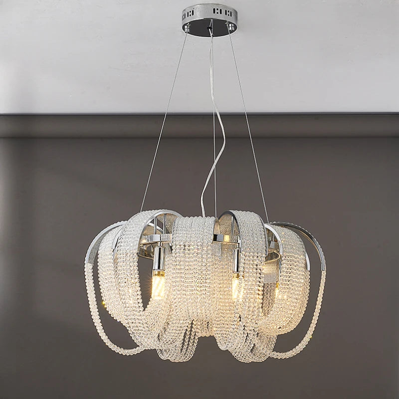 2024Luxury Tassel Crystal Chandelier for Living Room Restaurant Dinning Room Bedroom Hotel Decor Lustre Designer Lamp in Stock - vue 6 sur 10