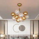 Modern multicolour glass ball ceiling chandelier luxury decor lighting