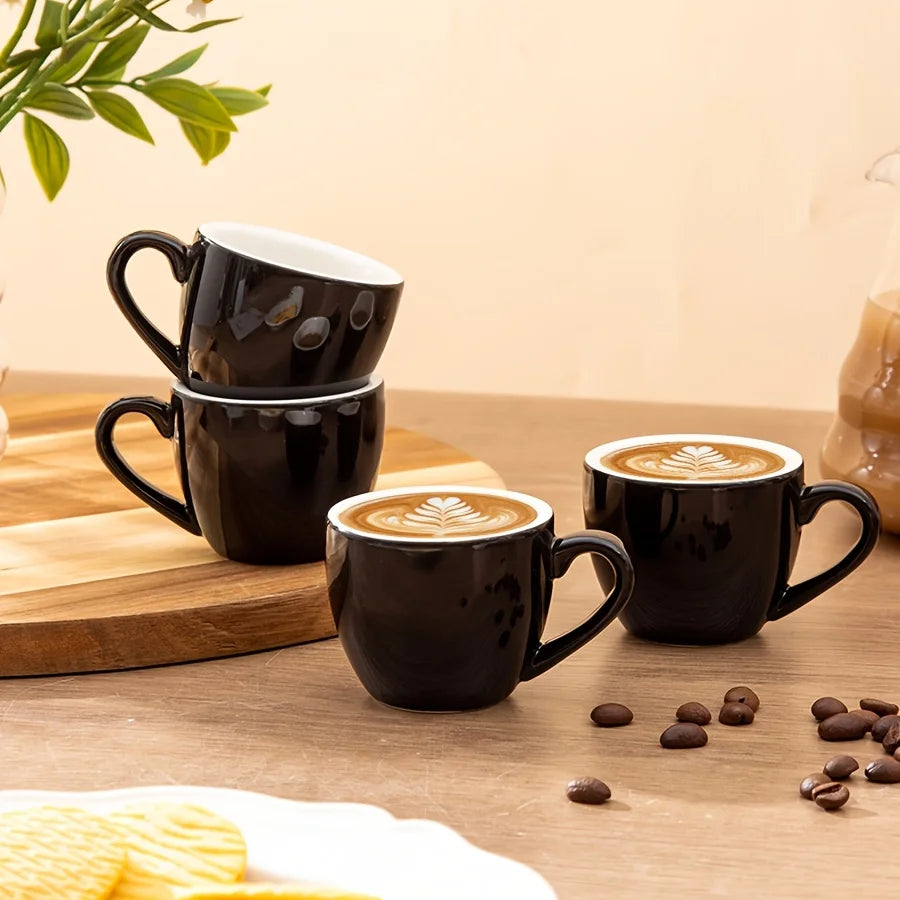 lot de 4 tasses expresso ceramique demitasse anses - vue 3 sur 7