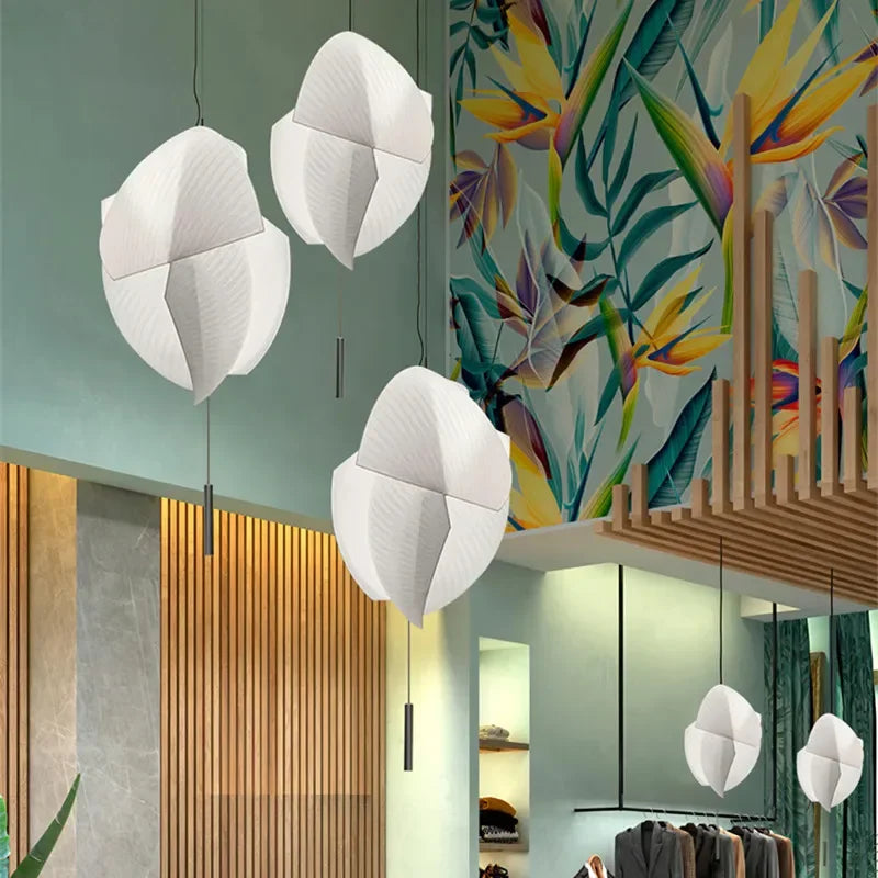 suspension japonaise en tissu design fait main wabi sabi pour éclairage intérieur - vue 5 sur 11