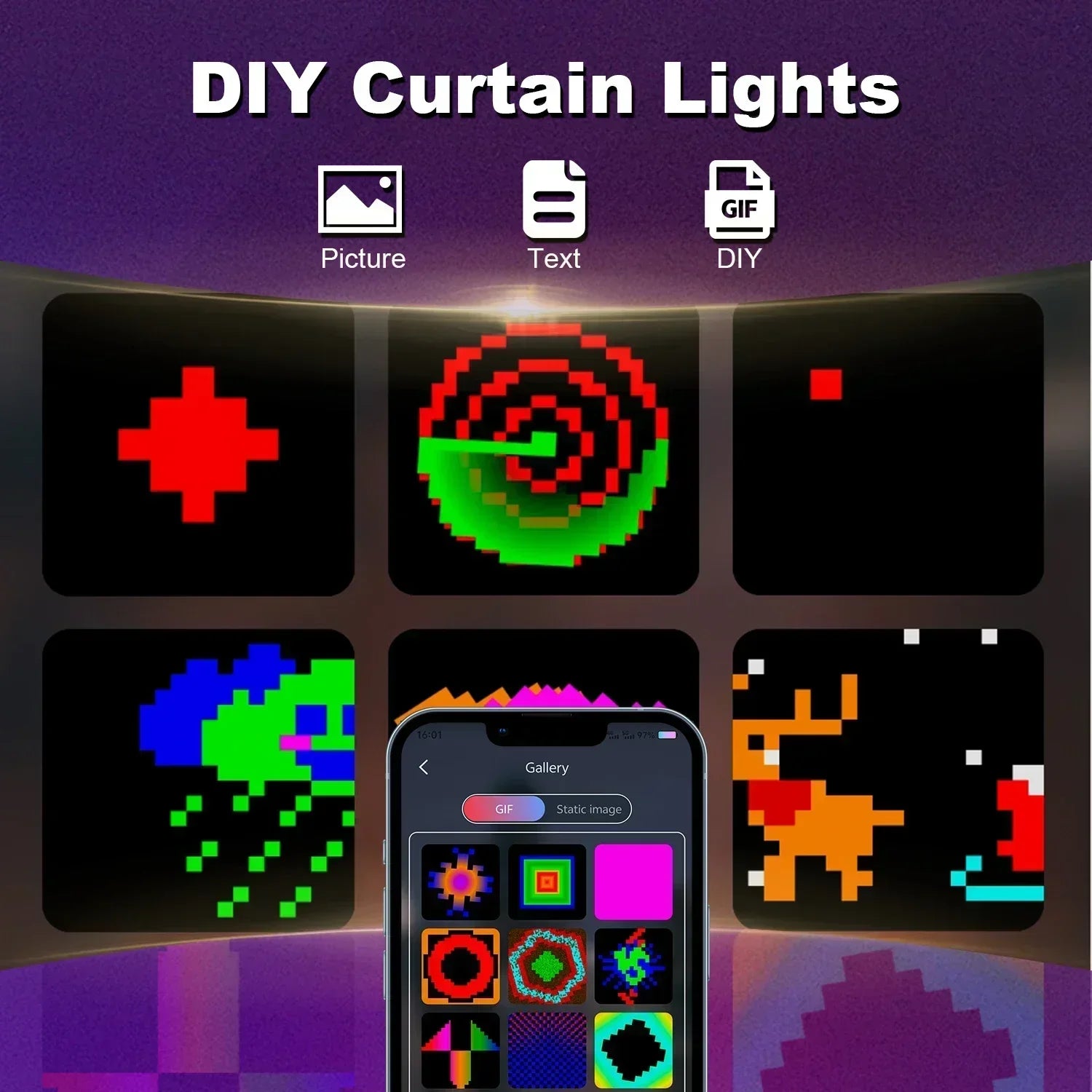 guirlande lumineuse intelligente 400 led bluetooth musique décorative - vue 7 sur 9