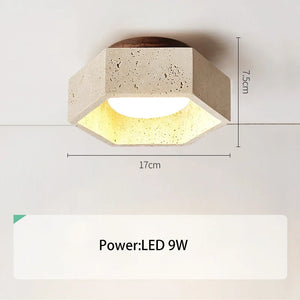 Modern travertine LED ceiling light for an elegant interior