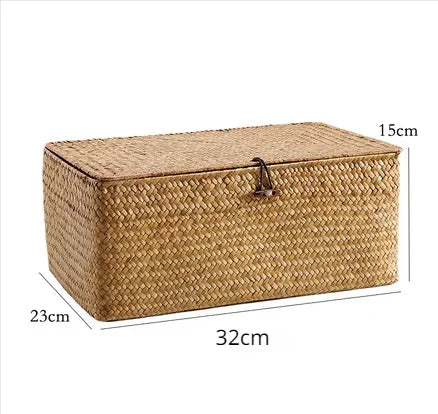 panier de rangement tissé avec couvercle pour bijoux et objets divers - vue 12 sur 11