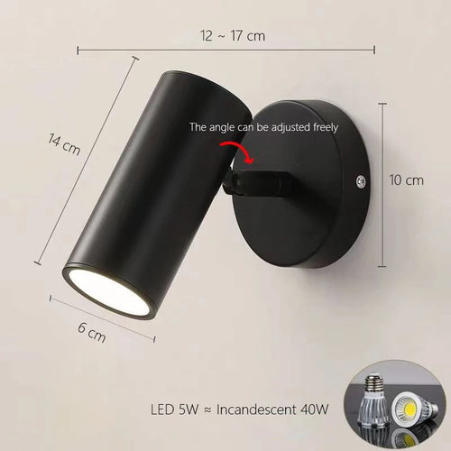 Adjustable Nordic wall lamp modern minimalist rotating LED light