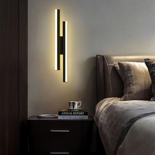 Applique murale Led moderne en acrylique noir/or - vue 5 sur 7
