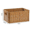 Strong Rectangle Woven Storage Basket with Handles, Waterproof Plastic Baskets for Home Toy Storage, Nest