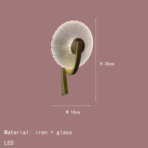 Led wall light metal and clear glass for indoor use elegant design