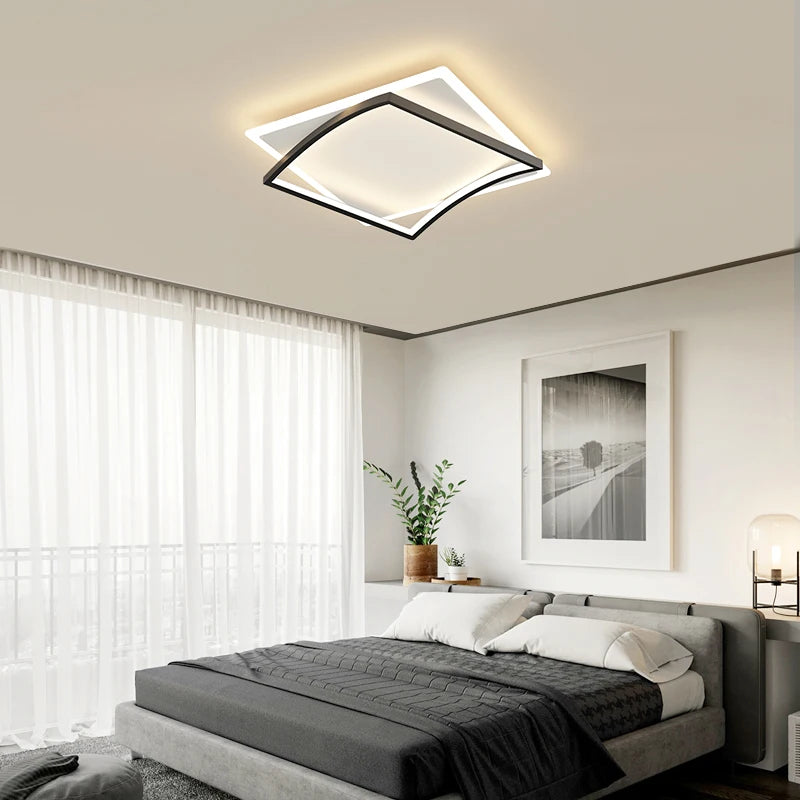 Carré Simple 	 moderne LED lustres lumières gradation Luminaire chambre Salon étude Foyer salle Salon éclairage lampes ménage - vue 3 sur 18