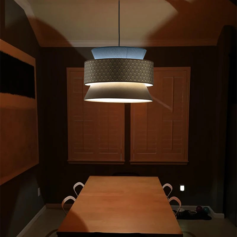 Lustre de style japonais moderne Simple personnalité créative salle à manger chambre étude tissu Art lampes suspendues - vue 3 sur 9