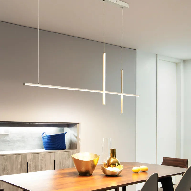 Lustre led dimmable noir minimaliste moderne