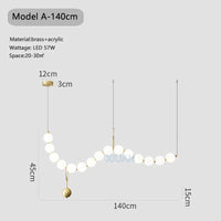 French Luxury Copper Pendant Lamps for Bedroom Living Room Kitchen Table Lighting Acrylic Round Bubble Ceiling Hanging Light