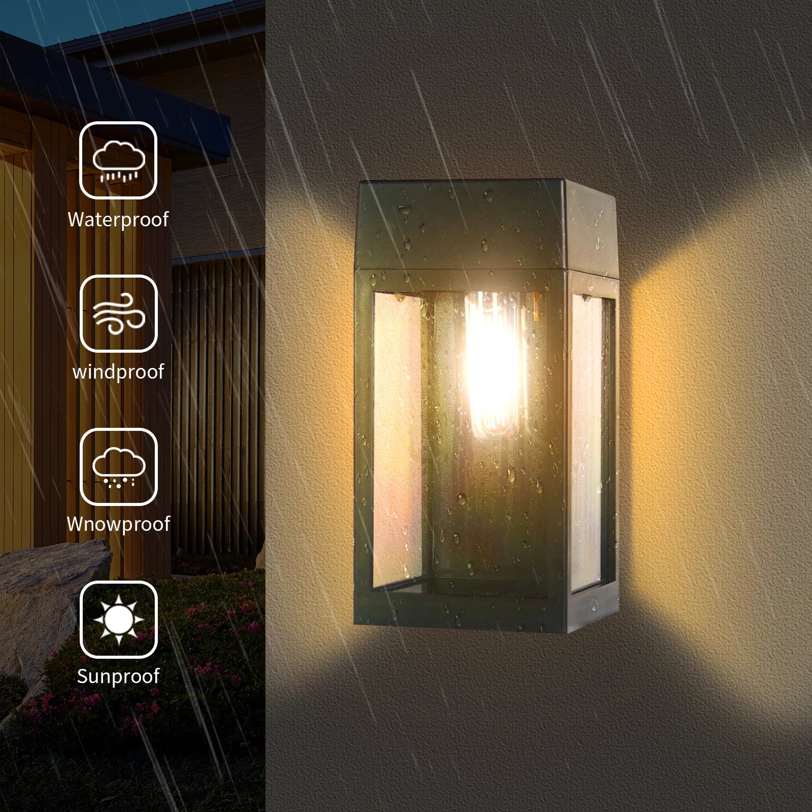 applique murale LED solaire jardin extérieur solaire étanche décoration de jardin lumières extérieures - vue 3 sur 8