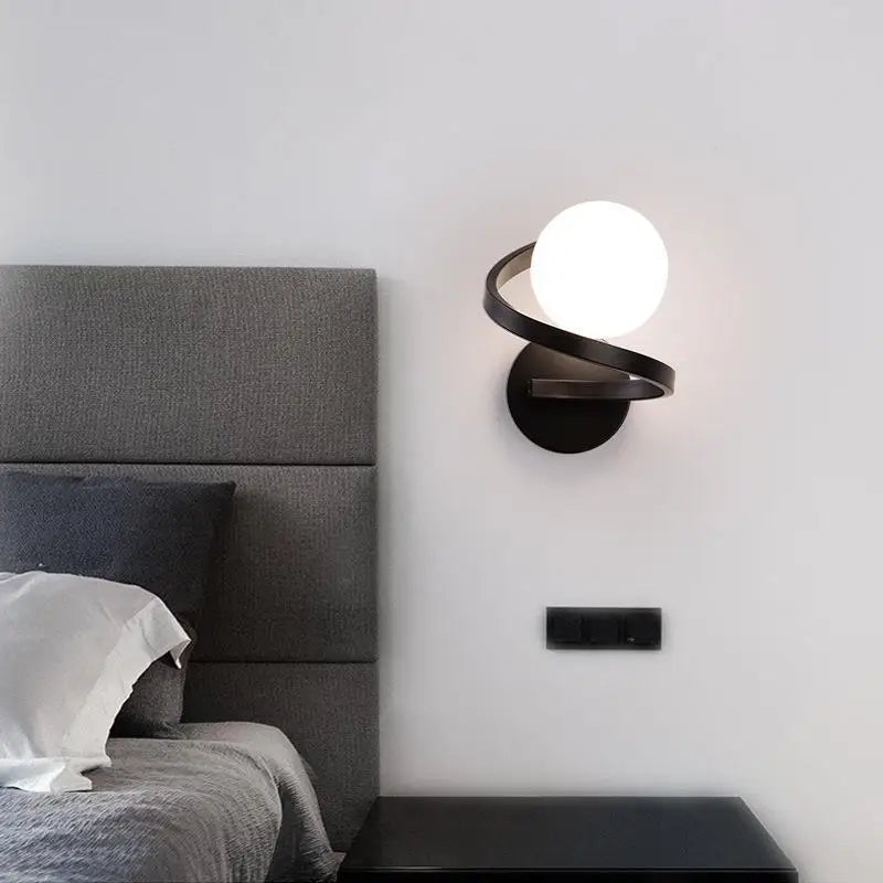 applique murale led boule de verre moderne décoration nordique luminaire intérieur - vue 4 sur 6