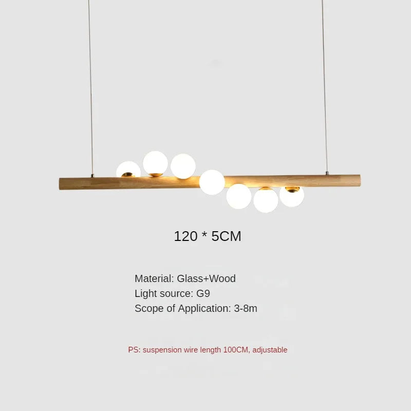 suspension en bois et verre pour restaurant moderne et créatif - vue 8 sur 10