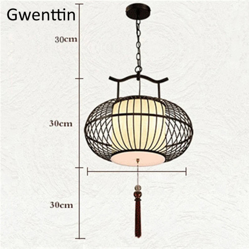 suspension à led style chinois pour décoration intérieure moderne - vue 7 sur 8