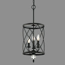 lustre industriel rétro en cristal trois têtes suspension