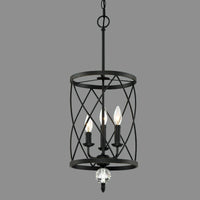 lustre industriel rétro en cristal trois têtes suspension