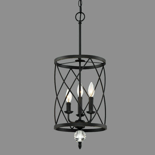 lustre industriel rétro en cristal trois têtes suspension