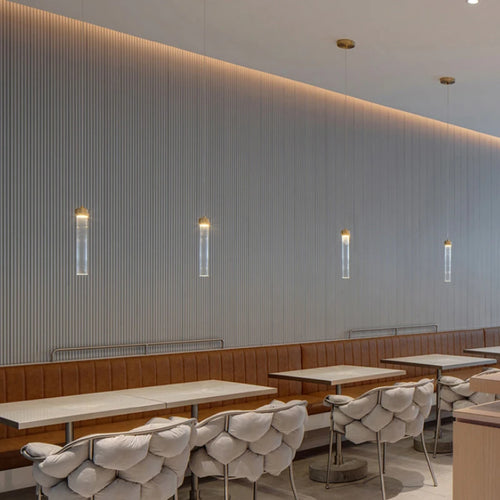 Minimalist Nordic striped glass chandelier for interior decoration - vue 4 sur 7