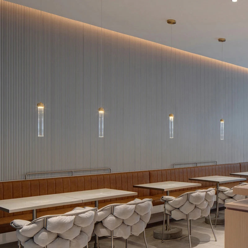 Minimalist Nordic striped glass chandelier for interior decoration - vue 4 sur 7