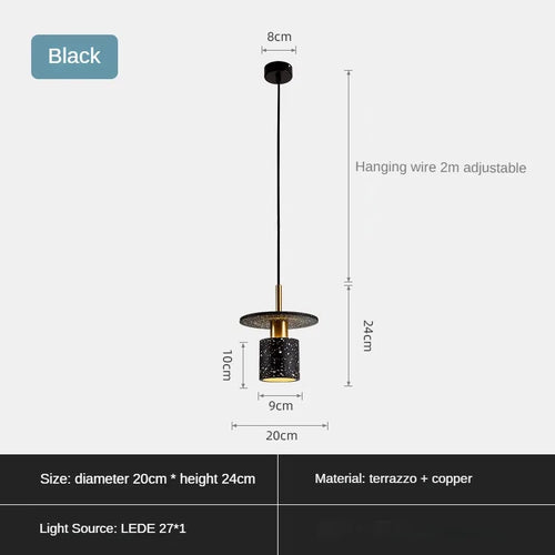 Creative terrazzo chandelier for restaurant and minimalist shop - vue 10 sur 9