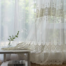 Voilage brodé tulle transparent style moderne salon chambre