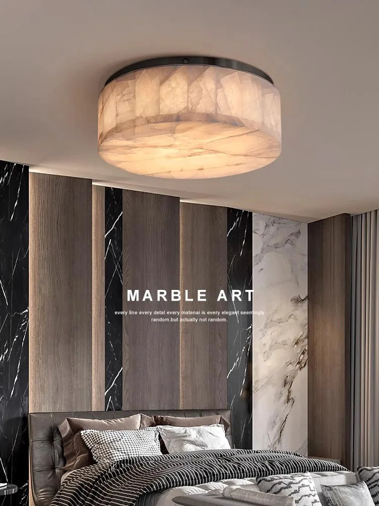 plafonnier led design moderne en marbre naturel haut de gamme